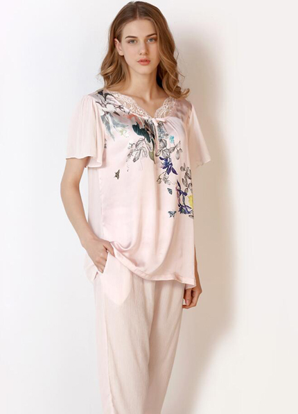 詩曼芬水墨印花睡衣